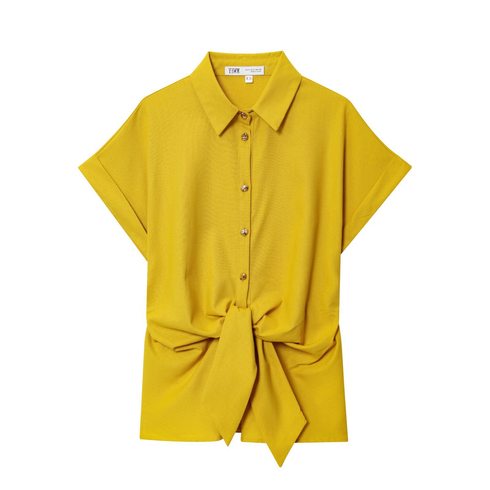 Conjunto de camisa de mezcla de lino y pantalón recto KUN-00045