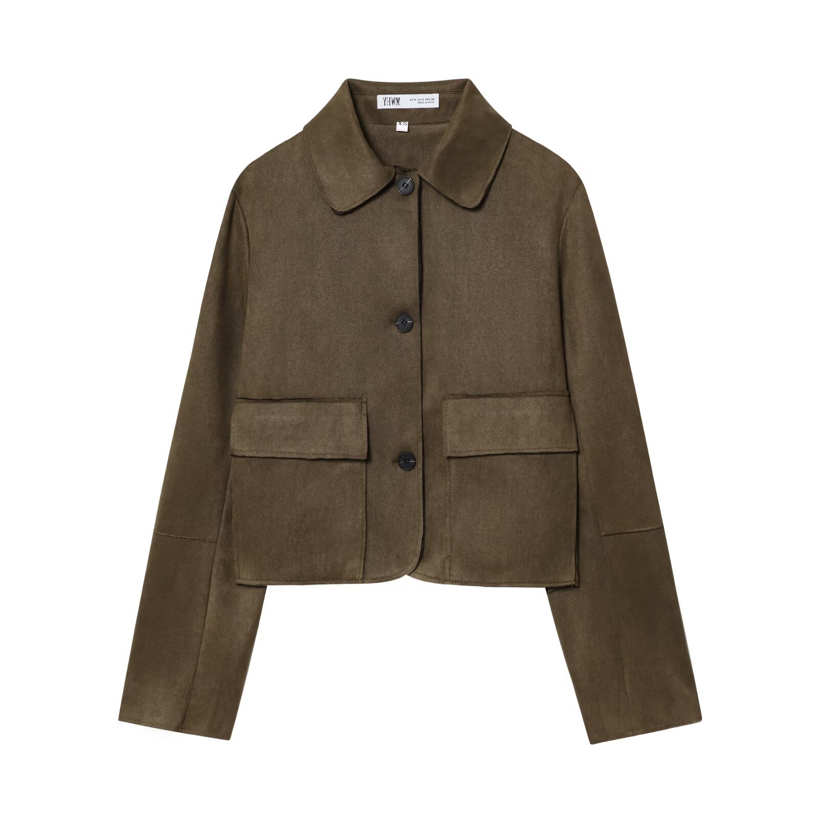 Suede Cropped Jacket Trendy European Style KUN-00072