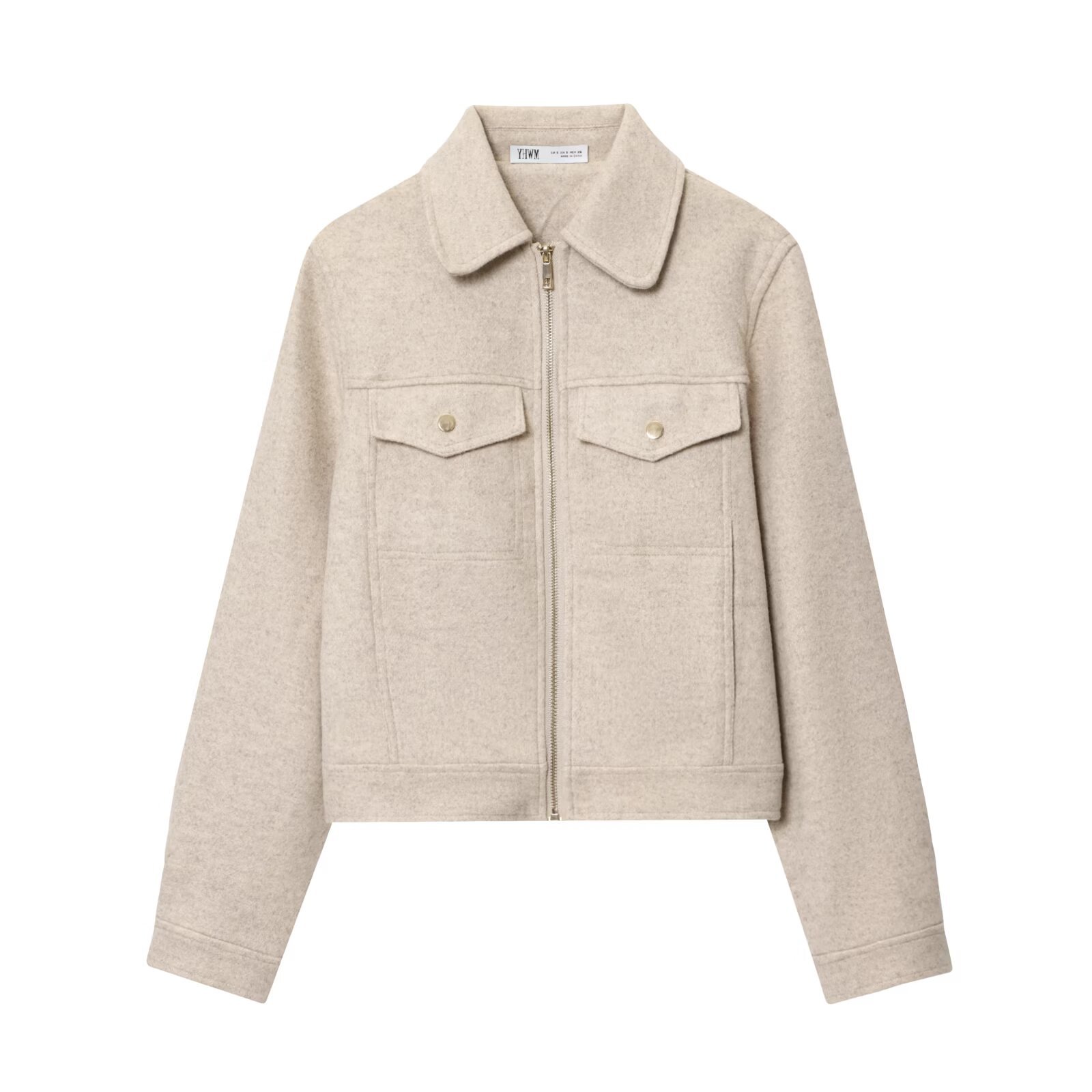 Women's Soft Fabric Zip-Up Jacket - European Style KUN-00081