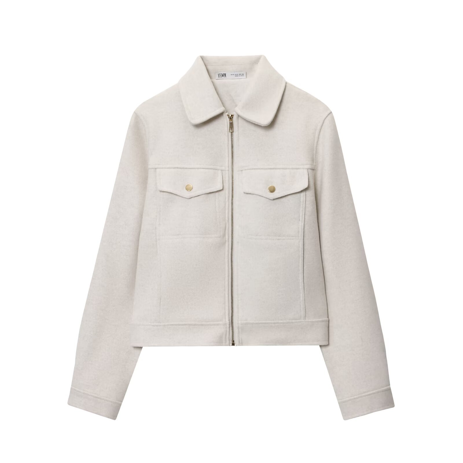 Women's Soft Fabric Zip-Up Jacket - European Style KUN-00081