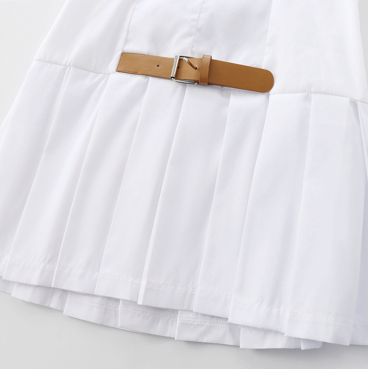 Poplin halterjurk met riem - Veelzijdige damesjurk KUN-00069