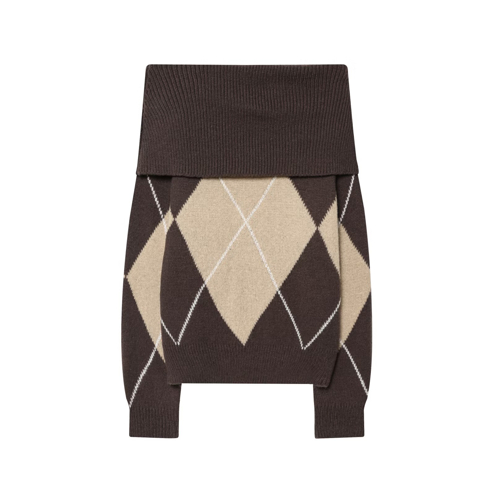 Knitted Bandeau Top - European Chic Diamond Pattern KUN-00050