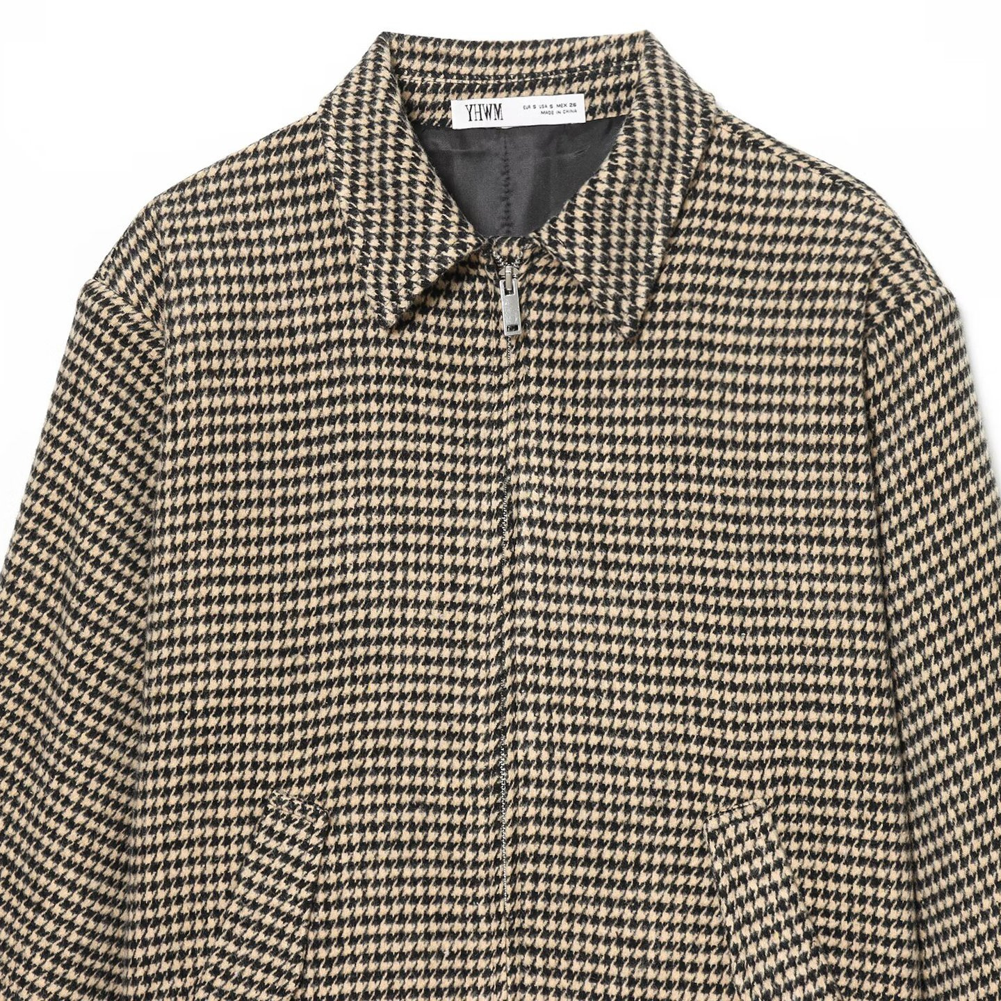 Blouson aviateur à épaulettes pied-de-poule KUN-00042