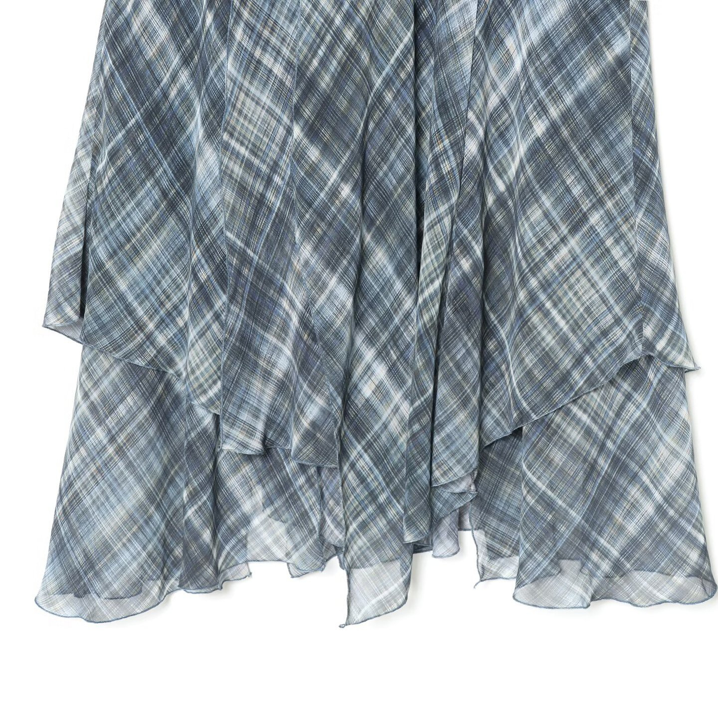 Plaid Midi Skirt - Asymmetric & Stylish KUN-00037