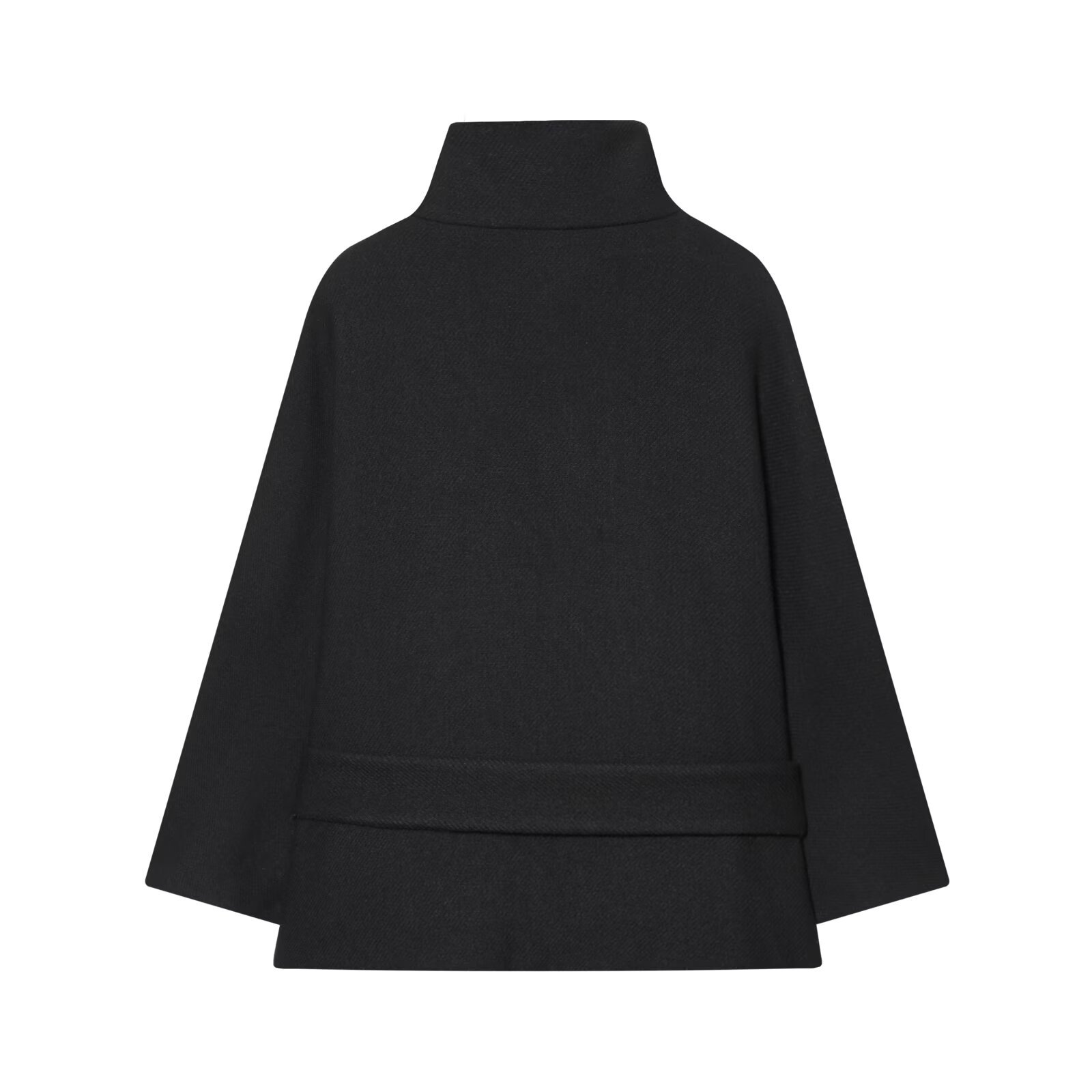 Manteau court superposé en laine mélangée KUN-00010