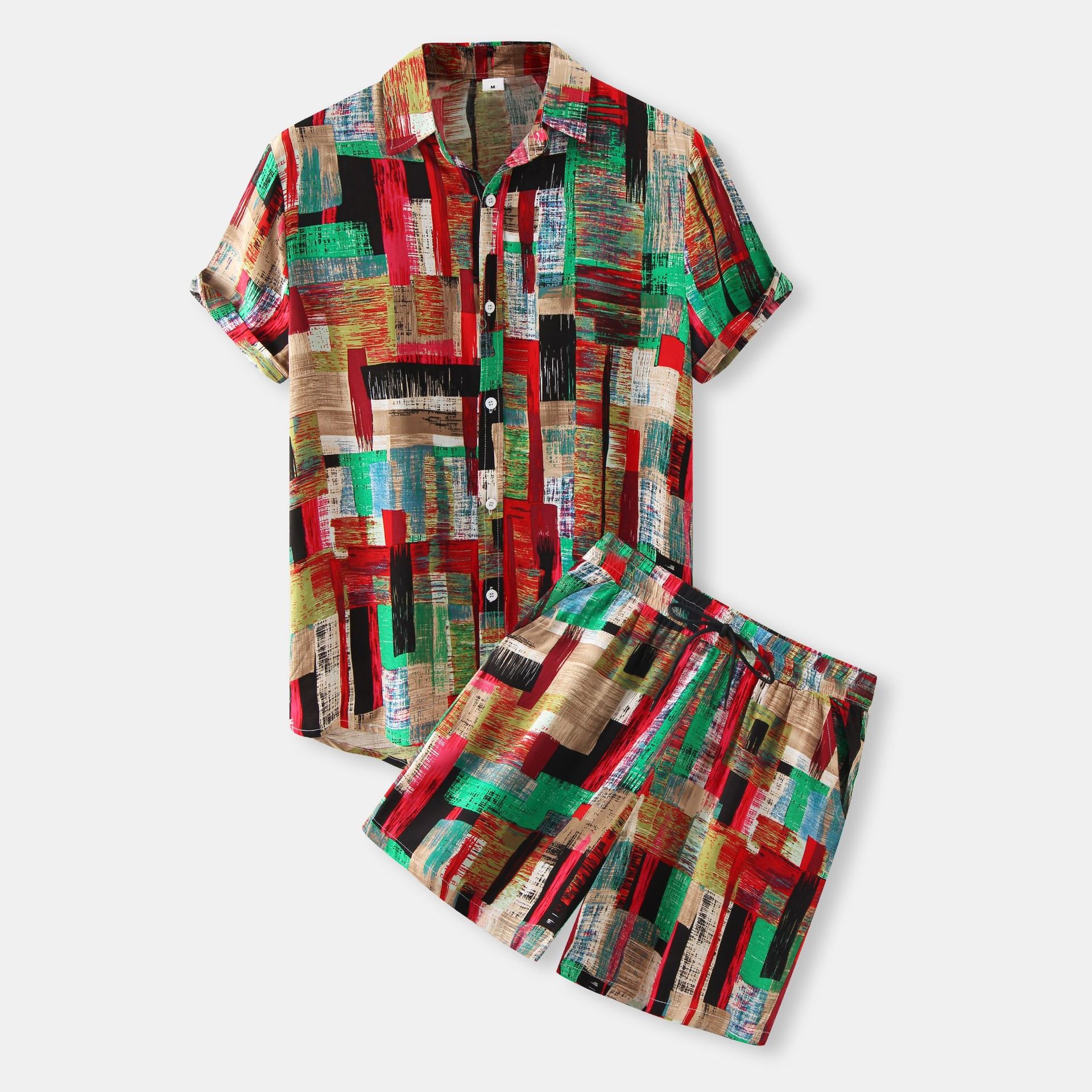 Men's 2-Piece Summer Tracksuit - Short Sleeve T-Shirt & Loose Shorts Set