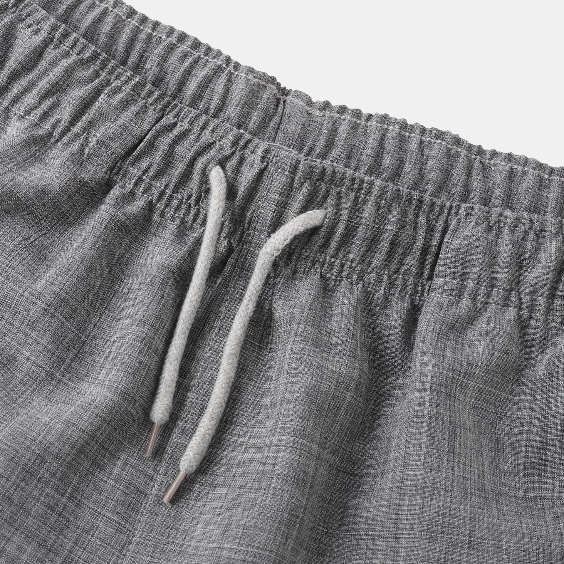 Men's Early Summer Solid Color Stand Collar Short Sleeve Shirt & Shorts Set