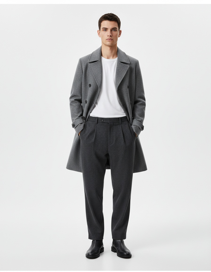 Men's Mid-Length Double-Breasted Trench coat