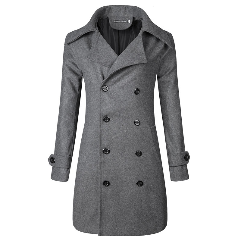 Men's Classic Double-Breasted Plus Size Trench Coat