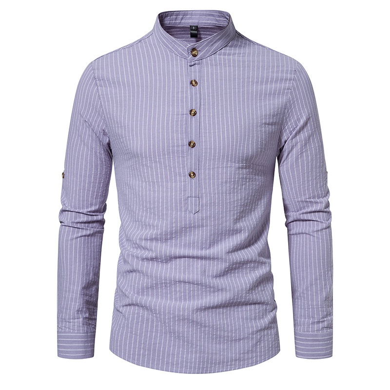Men's Casual Long Sleeve Printed Floral Shirt