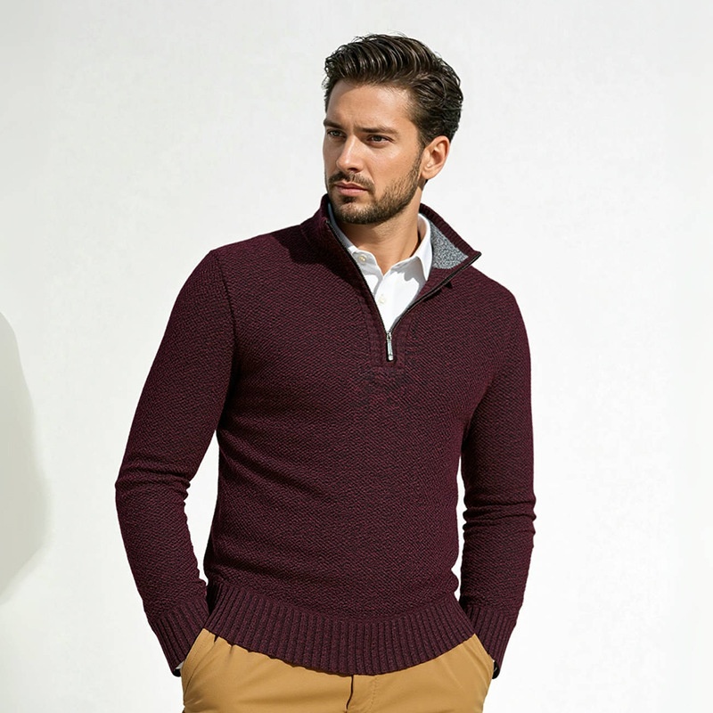 Men's Long Sleeve Knitted Pullover Sweater