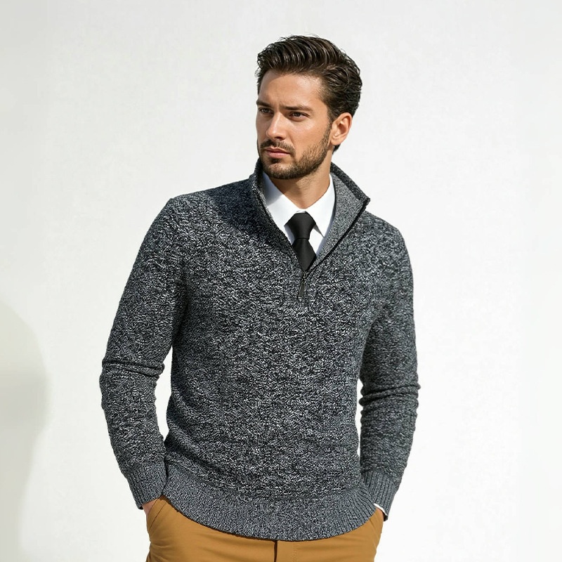 Men's Long Sleeve Knitted Pullover Sweater