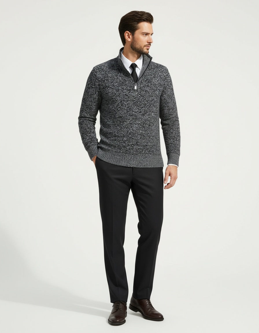 Men's Long Sleeve Knitted Pullover Sweater