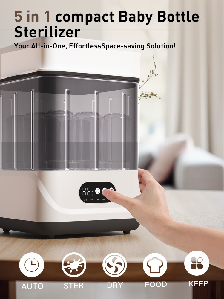 5-in-1 Baby Bottle Sterilizer & Dryer - 72H Storage