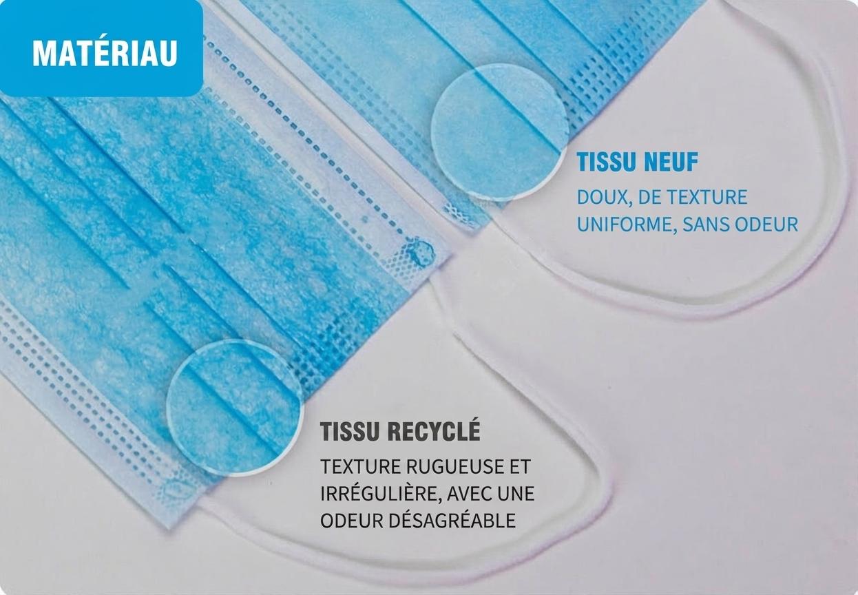 Masques faciaux jetables anti-virus 3 couches pour adultes, efficacité de filtration bactérienne (EFB) ≥ 95 %, boîte de 50 masques emballés individuellement