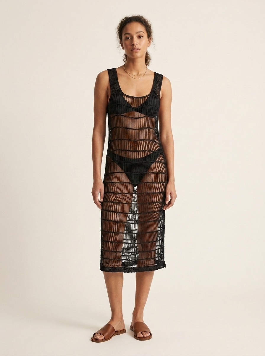 Women's Crochet Knit Beach Swimsuit Cover Up Dress Vacation