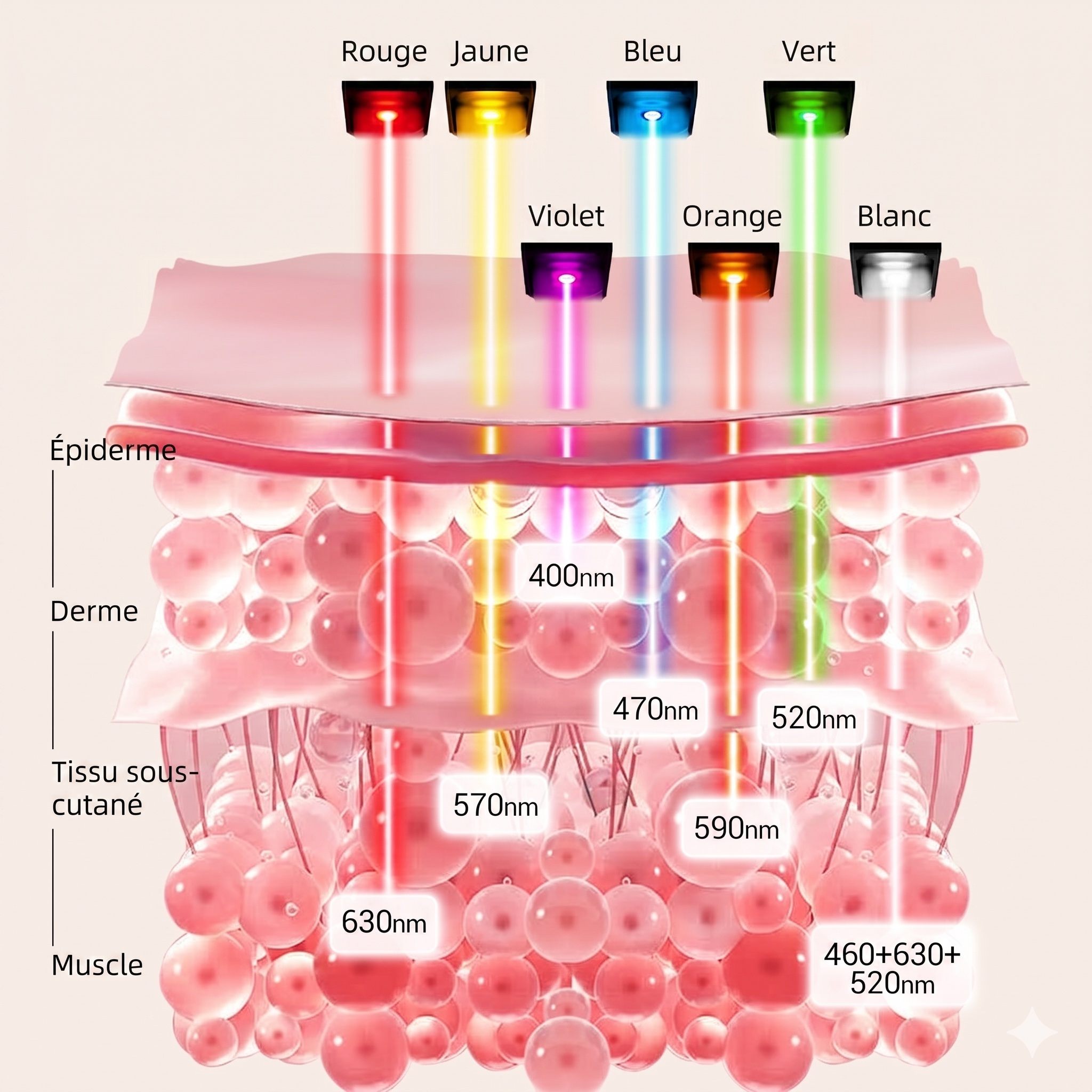 Masque facial de luminothérapie LED 7 couleurs - Soin anti-âge