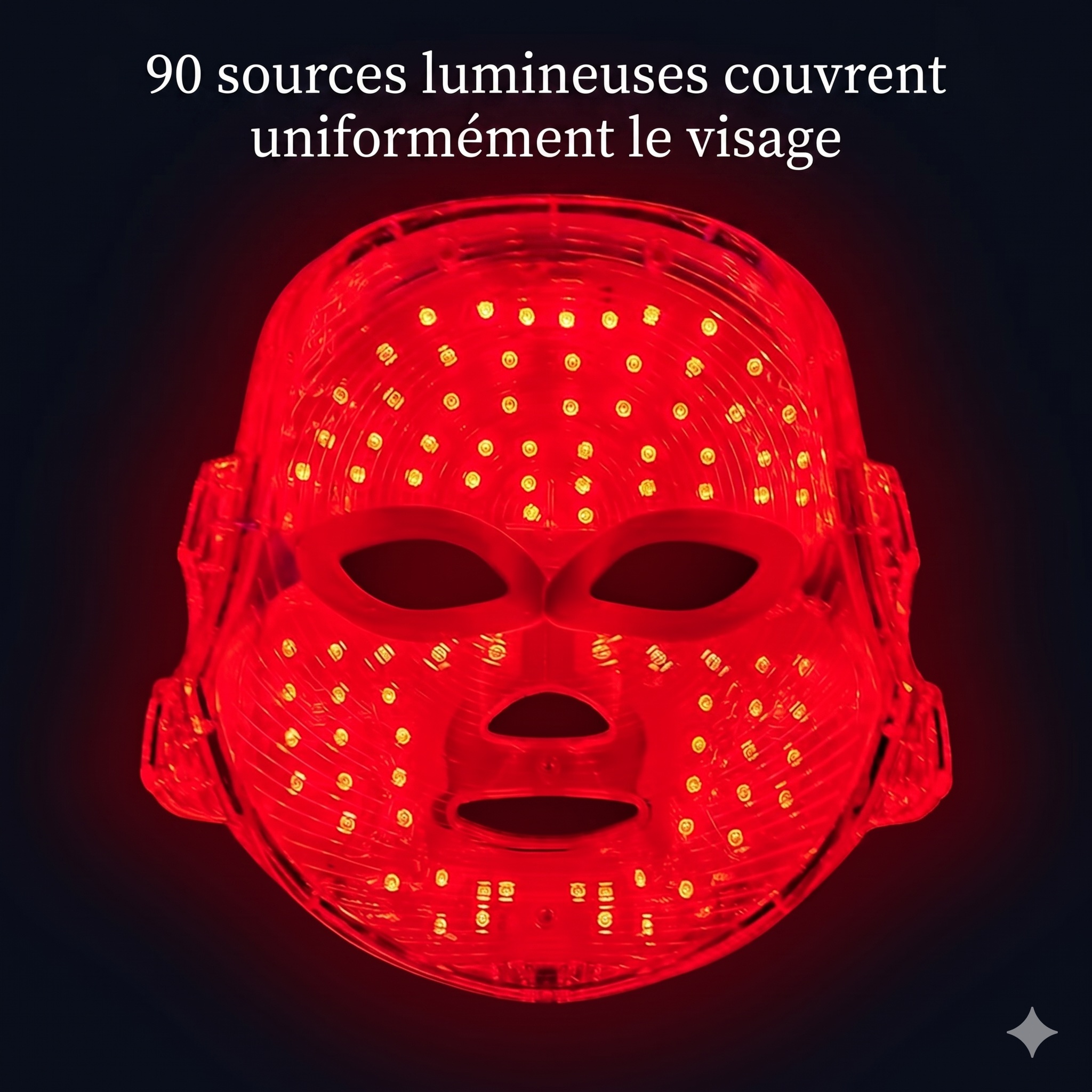 Masque facial de luminothérapie LED 7 couleurs - Soin anti-âge