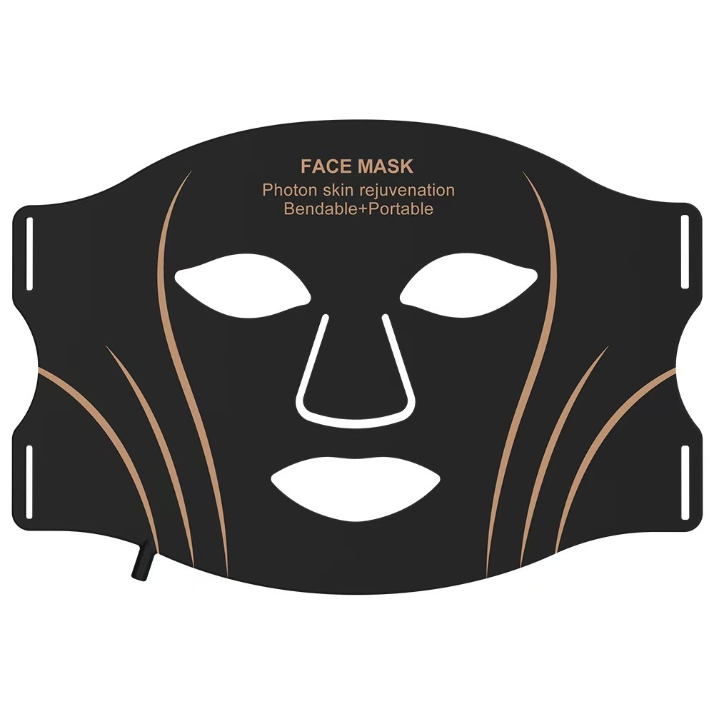 Mascarilla portátil LED de fotones para el rejuvenecimiento facial y del cuello.