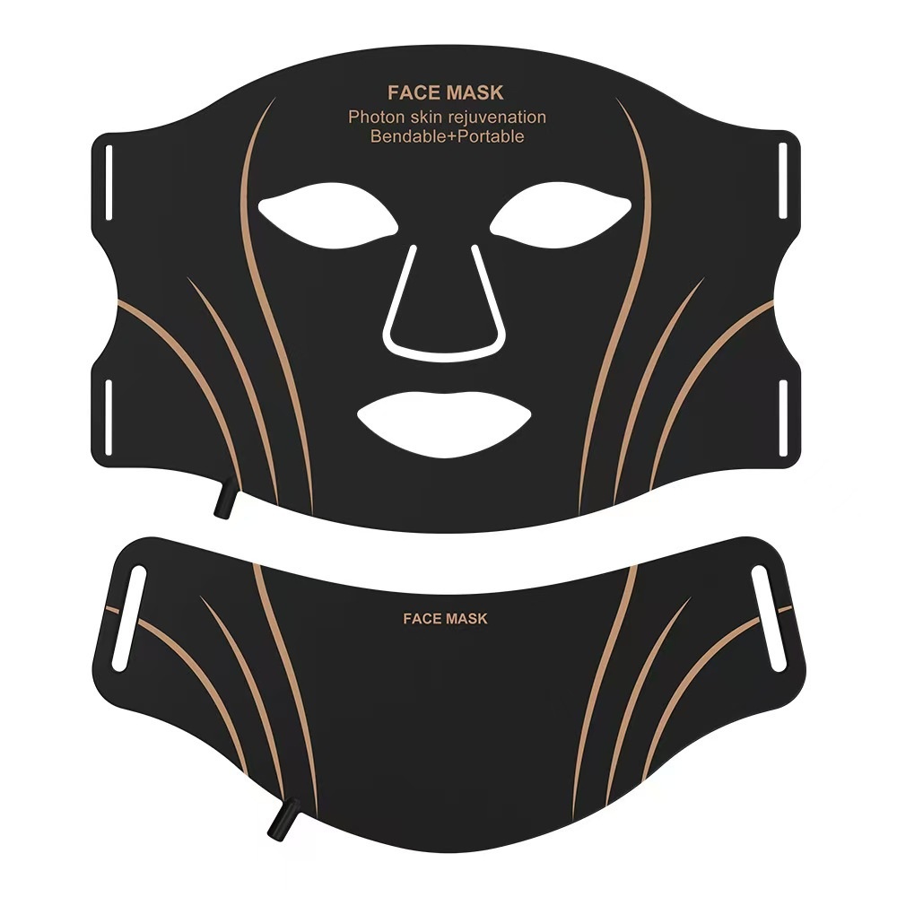 Set de mascarillas LED para rejuvenecimiento facial y de cuello con fotones.