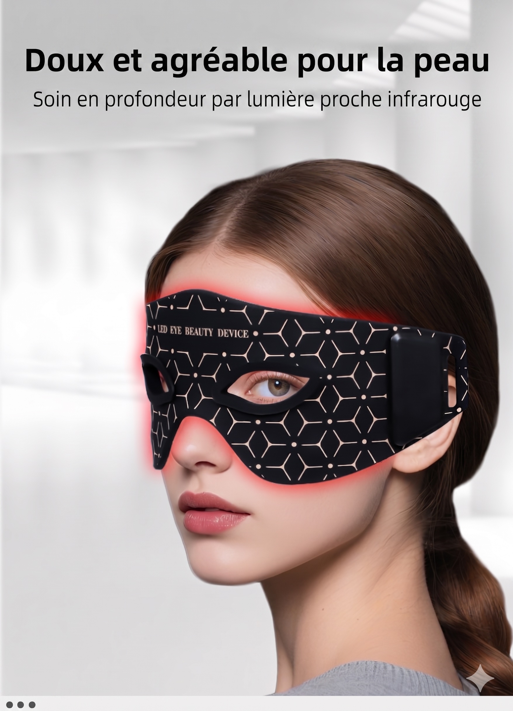 Masque pour les yeux à luminothérapie LED rouge | Appareil de beauté anti-âge