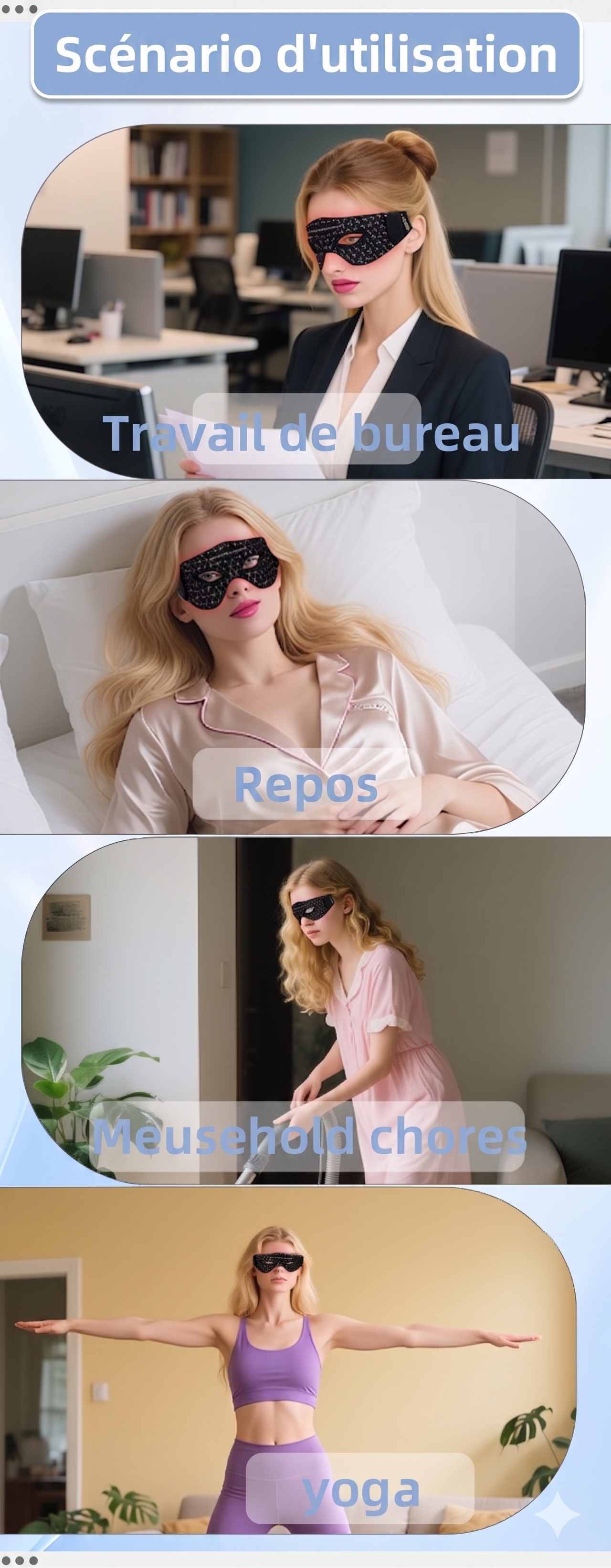 Masque pour les yeux à luminothérapie LED rouge | Appareil de beauté anti-âge