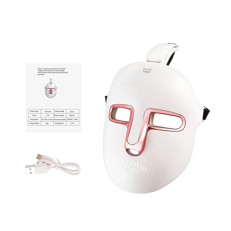 Mascarilla facial de terapia de luz LED - Rejuvenecimiento de la piel con 7 colores