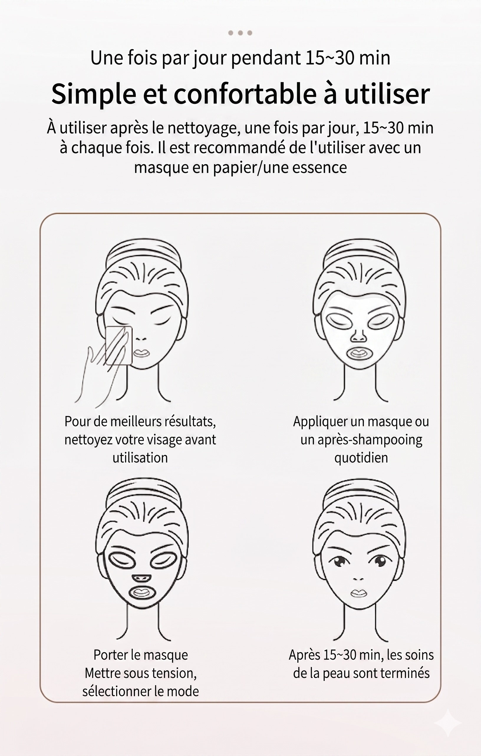 Masque facial de luminothérapie LED - Rajeunissement de la peau par 7 couleurs