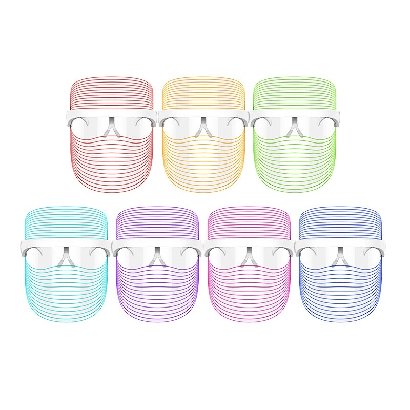 LED Light Therapy Face Transparent Mask - 7 Color Skin Rejuvenation