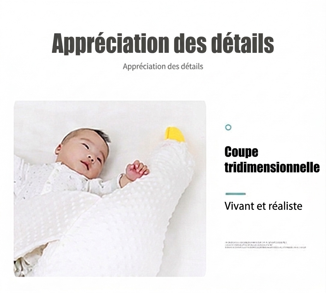 Coussin apaisant pour bébé en forme d'oie, coussin anti-flatulences pour bébé, idéal pour les moments passés sur le ventre, avec sangle de fixation et housse amovible et lavable.
