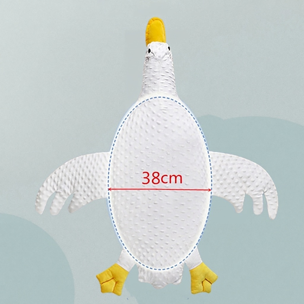 Almohada relajante para bebés con forma de ganso, cojín antiflatulencia para bebés durante el tiempo boca abajo con correa de sujeción, funda extraíble y lavable.