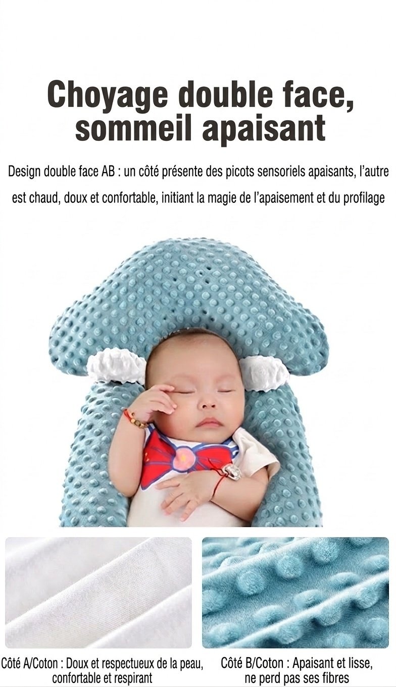 Coussin de positionnement de la tête pour nouveau-né, transat anti-sursaut avec accoudoirs apaisants et housse lavable