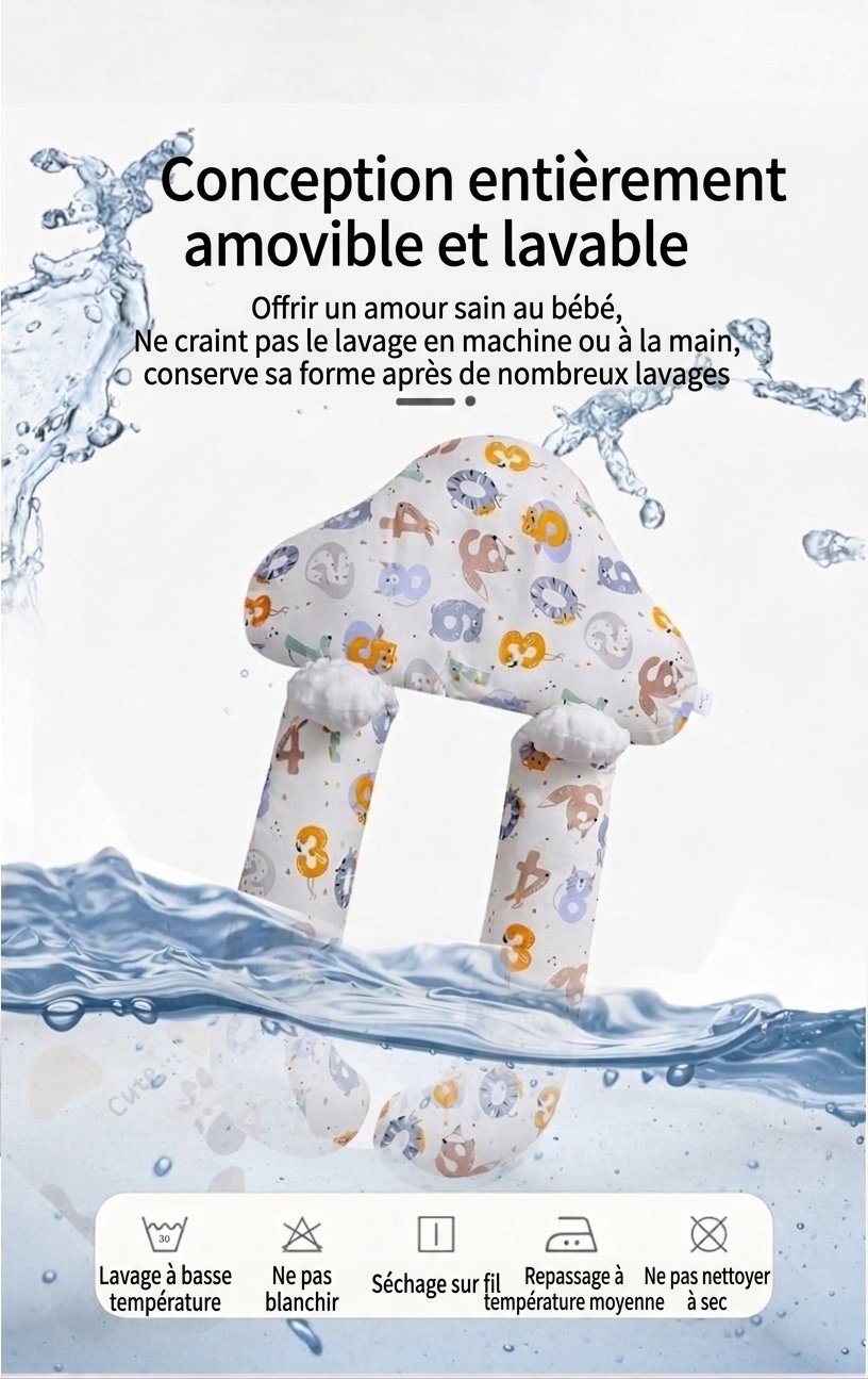 Coussin de positionnement de la tête pour nouveau-né, transat anti-sursaut avec accoudoirs apaisants et housse lavable
