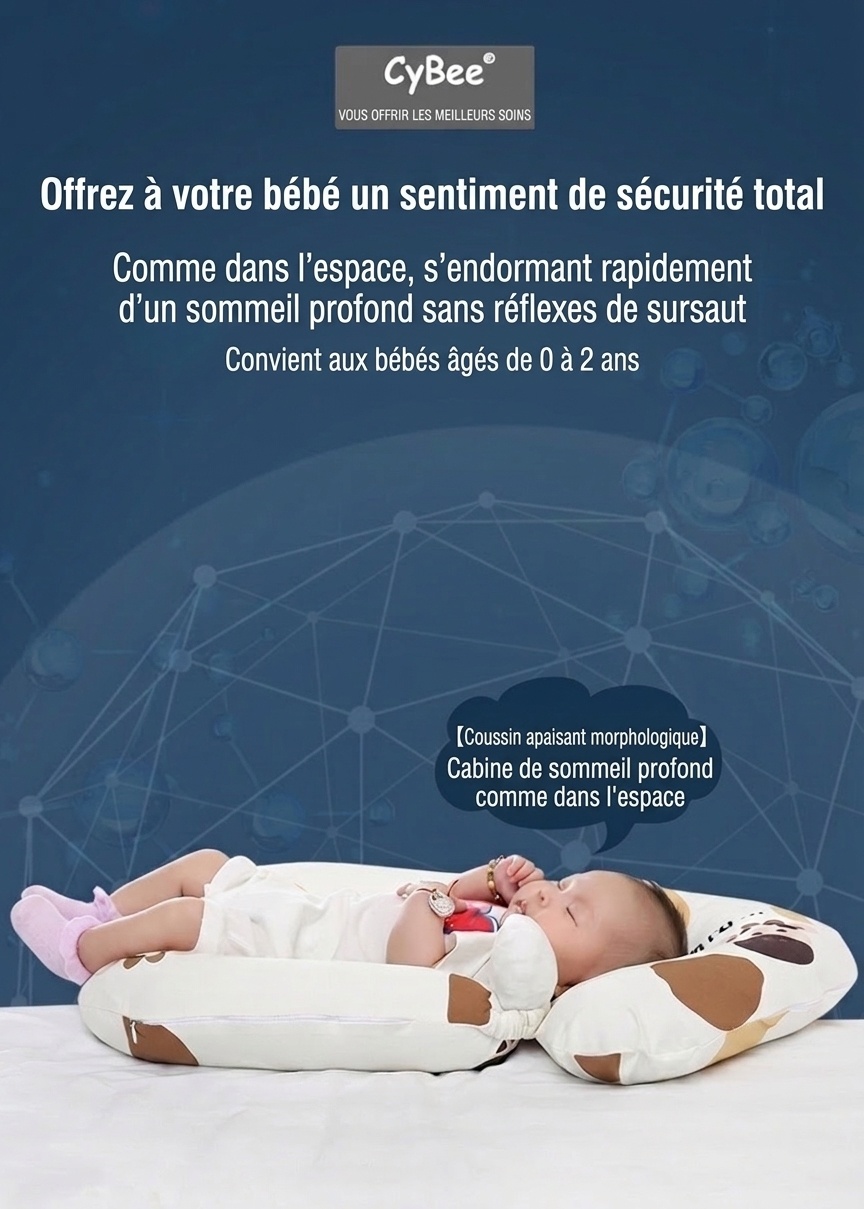 Coussin de positionnement de la tête pour nouveau-né, transat anti-sursaut avec accoudoirs apaisants et housse lavable