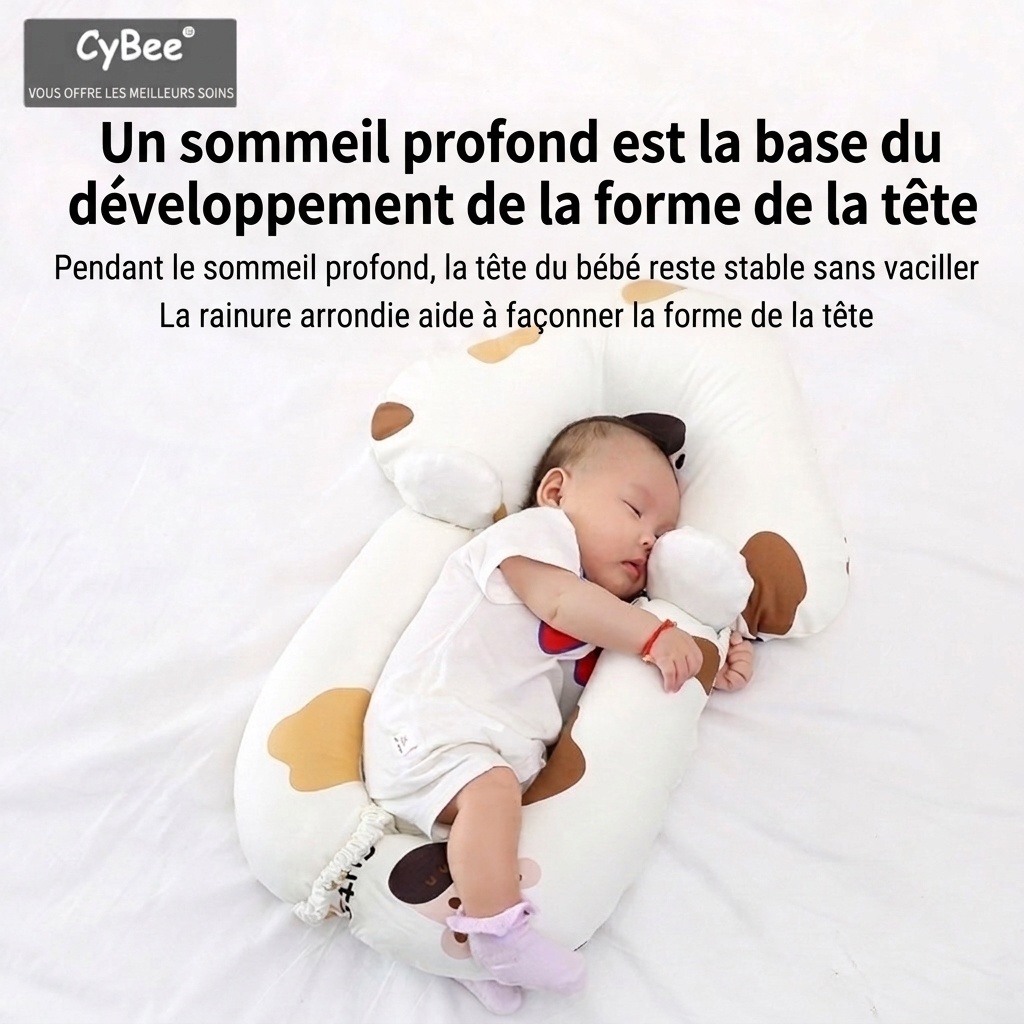 Coussin de positionnement de la tête pour nouveau-né, transat anti-sursaut avec accoudoirs apaisants et housse lavable