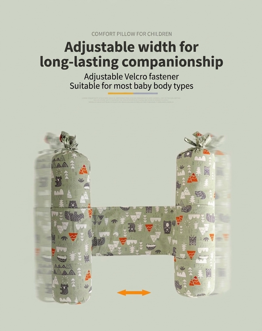 Almohada para bebés que duermen de lado, posicionador ajustable para bebés que evita que el bebé ruede, con relleno de trigo sarraceno natural y funda de algodón.