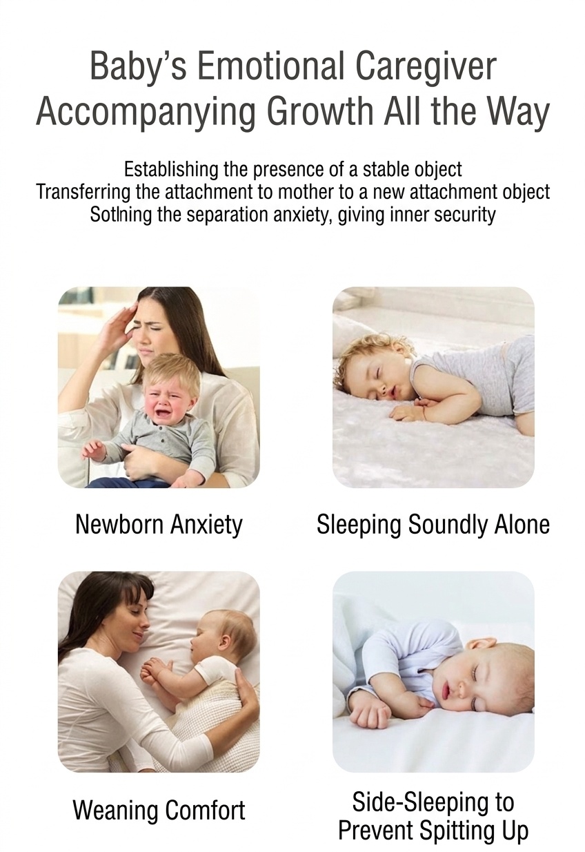 Almohada para bebés que duermen de lado, posicionador ajustable para bebés que evita que el bebé ruede, con relleno de trigo sarraceno natural y funda de algodón.