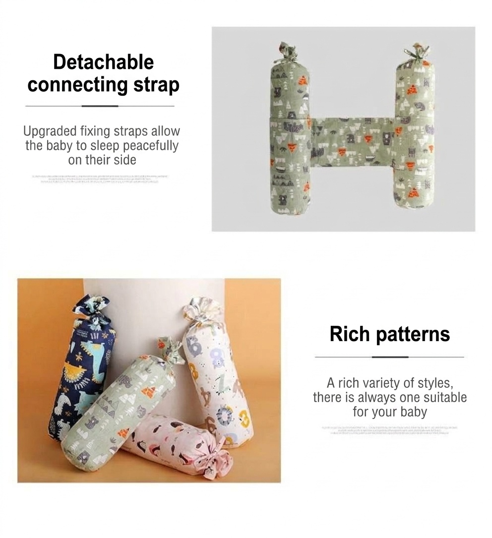 Almohada para bebés que duermen de lado, posicionador ajustable para bebés que evita que el bebé ruede, con relleno de trigo sarraceno natural y funda de algodón.