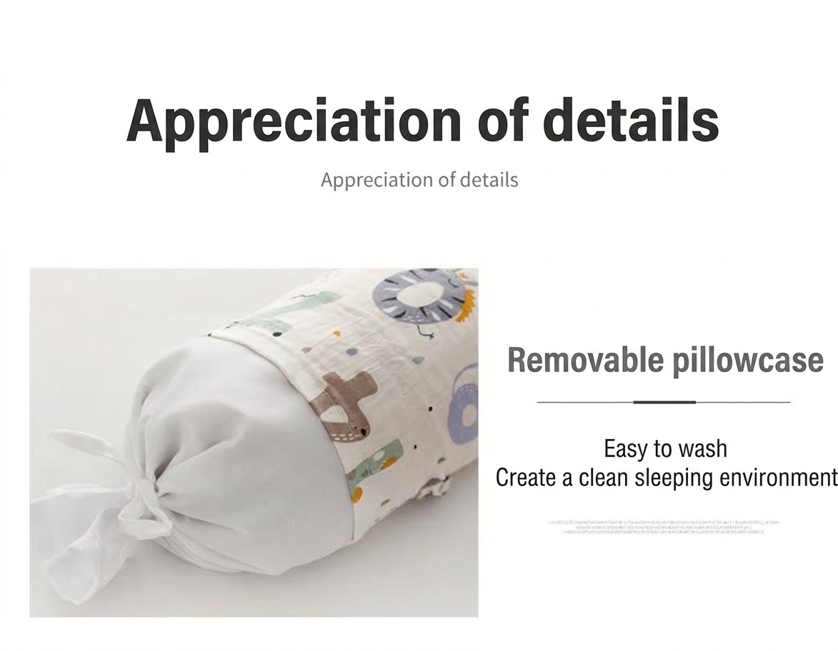 Almohada para bebés que duermen de lado, posicionador ajustable para bebés que evita que el bebé ruede, con relleno de trigo sarraceno natural y funda de algodón.