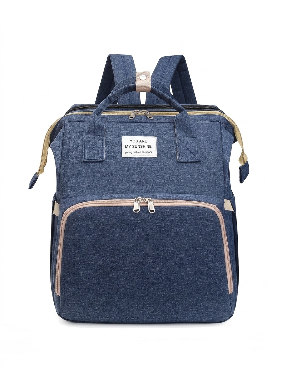 Mochila cambiador 2 en 1 con moisés portátil, cambiador, bolsillos térmicos y puerto de carga USB.