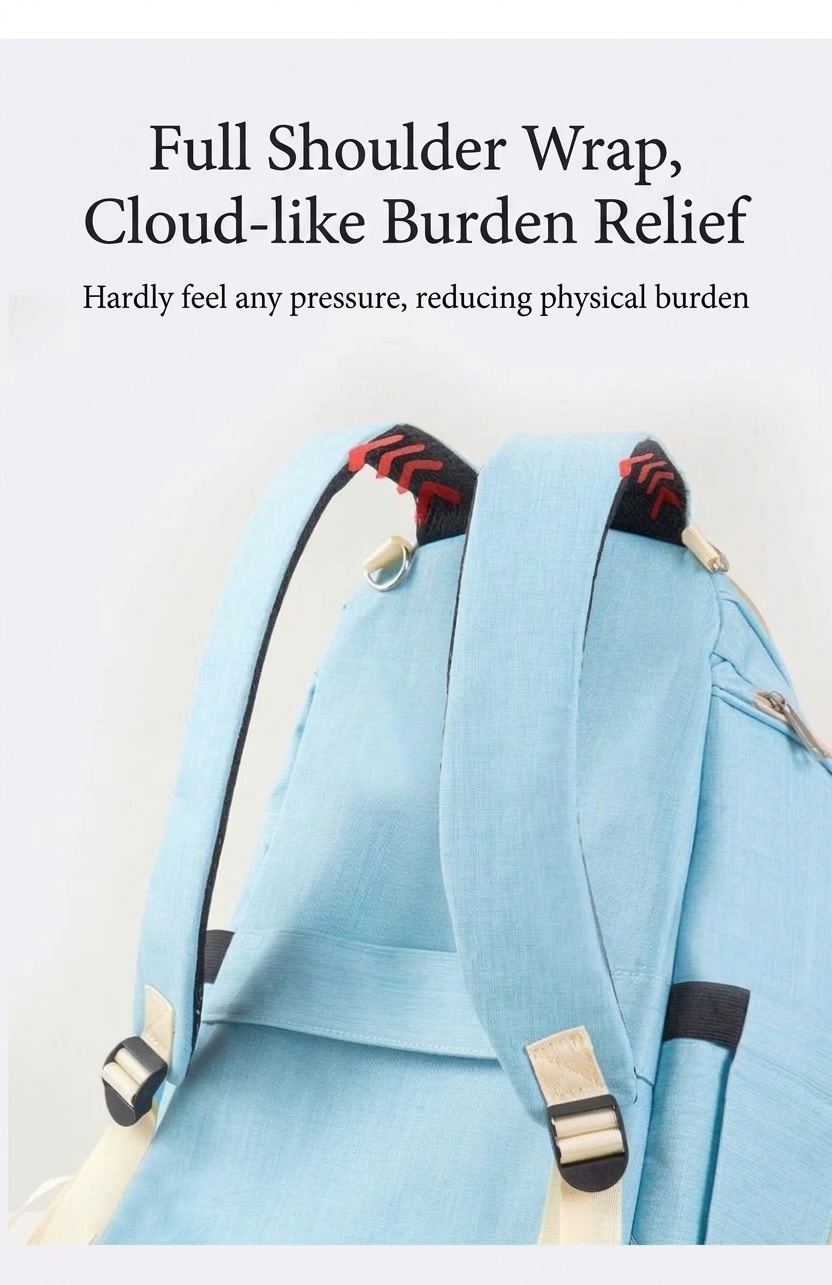 Mochila cambiador de gran capacidad, impermeable, de tela Oxford, ideal para viajes, con puerto USB, bolsillos térmicos para biberones y correas para cochecito.