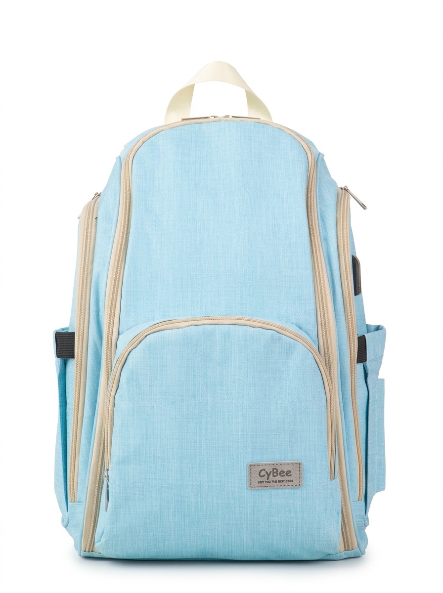 Mochila cambiador de gran capacidad, impermeable, de tela Oxford, ideal para viajes, con puerto USB, bolsillos térmicos para biberones y correas para cochecito.