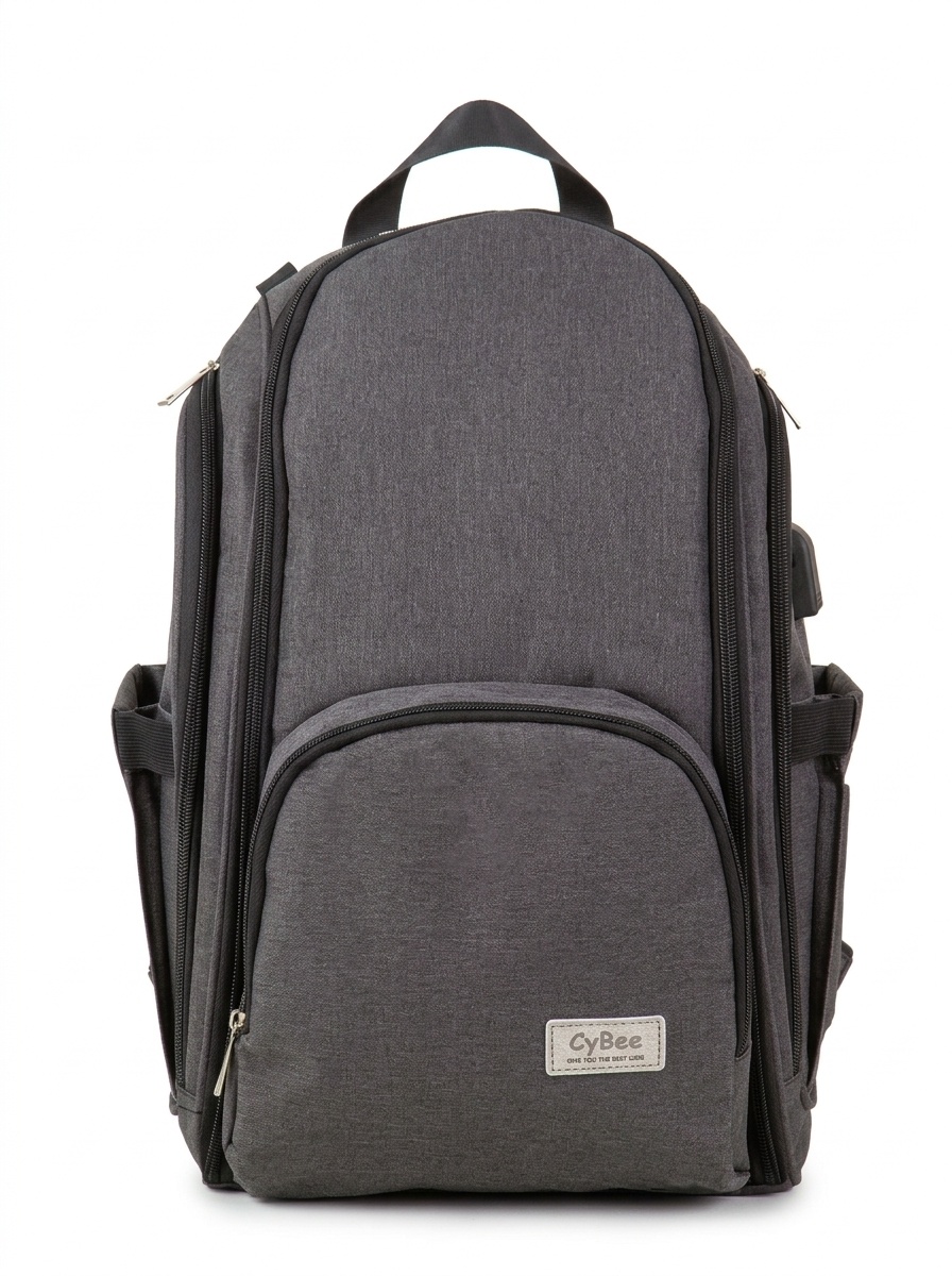 Mochila cambiador de gran capacidad, impermeable, de tela Oxford, ideal para viajes, con puerto USB, bolsillos térmicos para biberones y correas para cochecito.