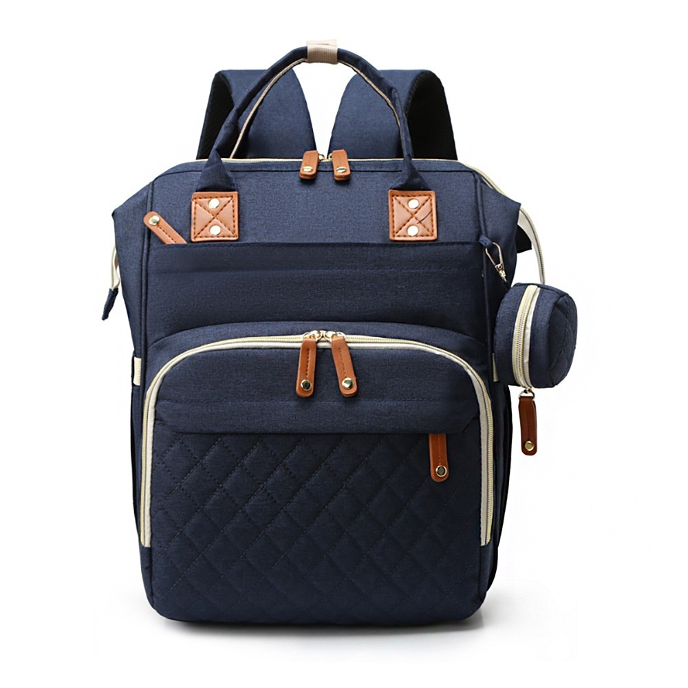 Mochila cambiador multifuncional, bolsa de pañales de viaje para bebé con puerto de carga USB, bolsillos térmicos y correas para cochecito.