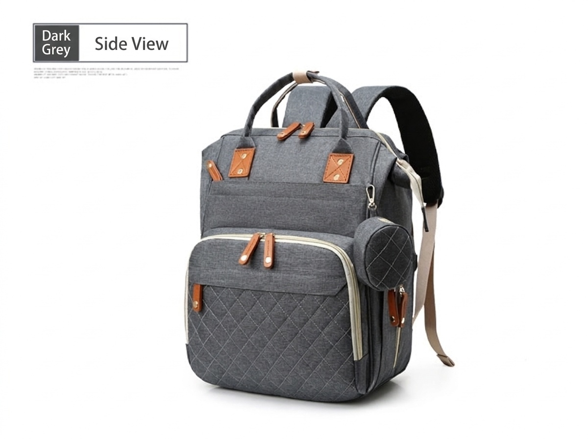 Mochila cambiador multifuncional, bolsa de pañales de viaje para bebé con puerto de carga USB, bolsillos térmicos y correas para cochecito.