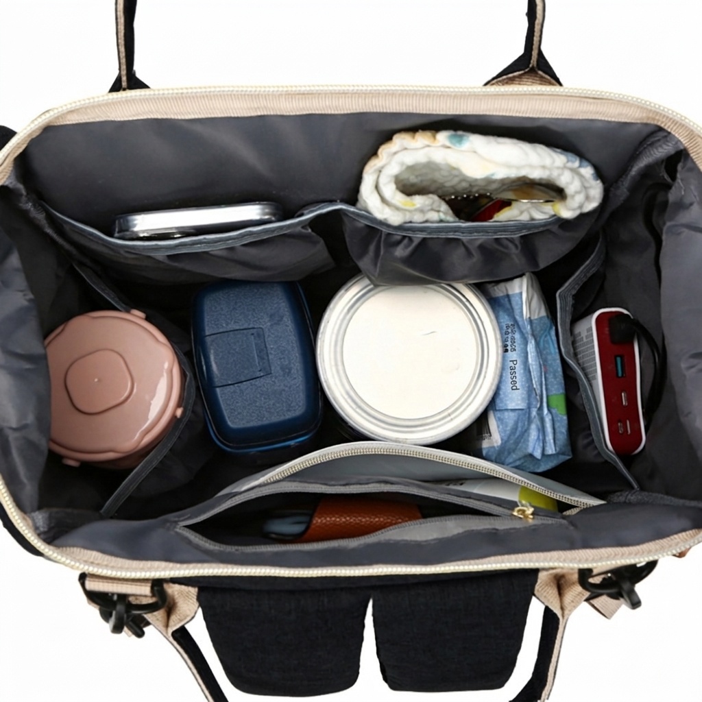 Mochila cambiador multifuncional, bolsa de pañales de viaje para bebé con puerto de carga USB, bolsillos térmicos y correas para cochecito.