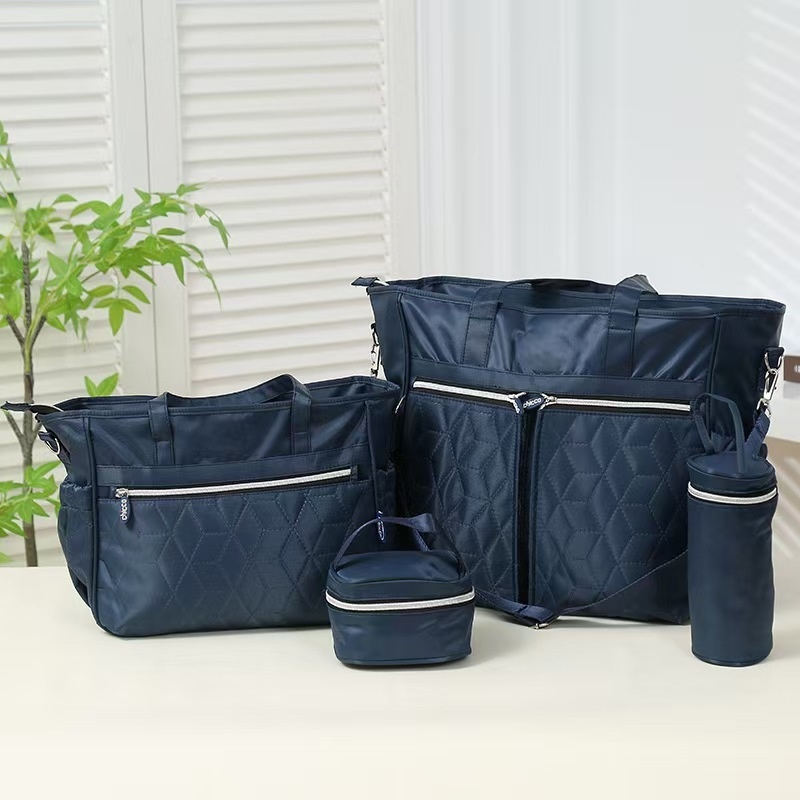 Set borsa fasciatoio 5 in 1, borsa a tracolla multifunzione per mamma con borsa grande, borsa piccola, porta biberon, marsupio e fasciatoio.