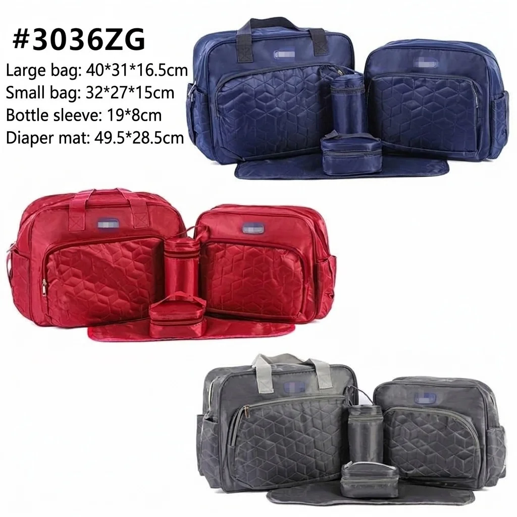 Set borsa fasciatoio 5 in 1, borsa a tracolla multifunzione per mamma con borsa grande, borsa piccola, porta biberon, marsupio e fasciatoio.