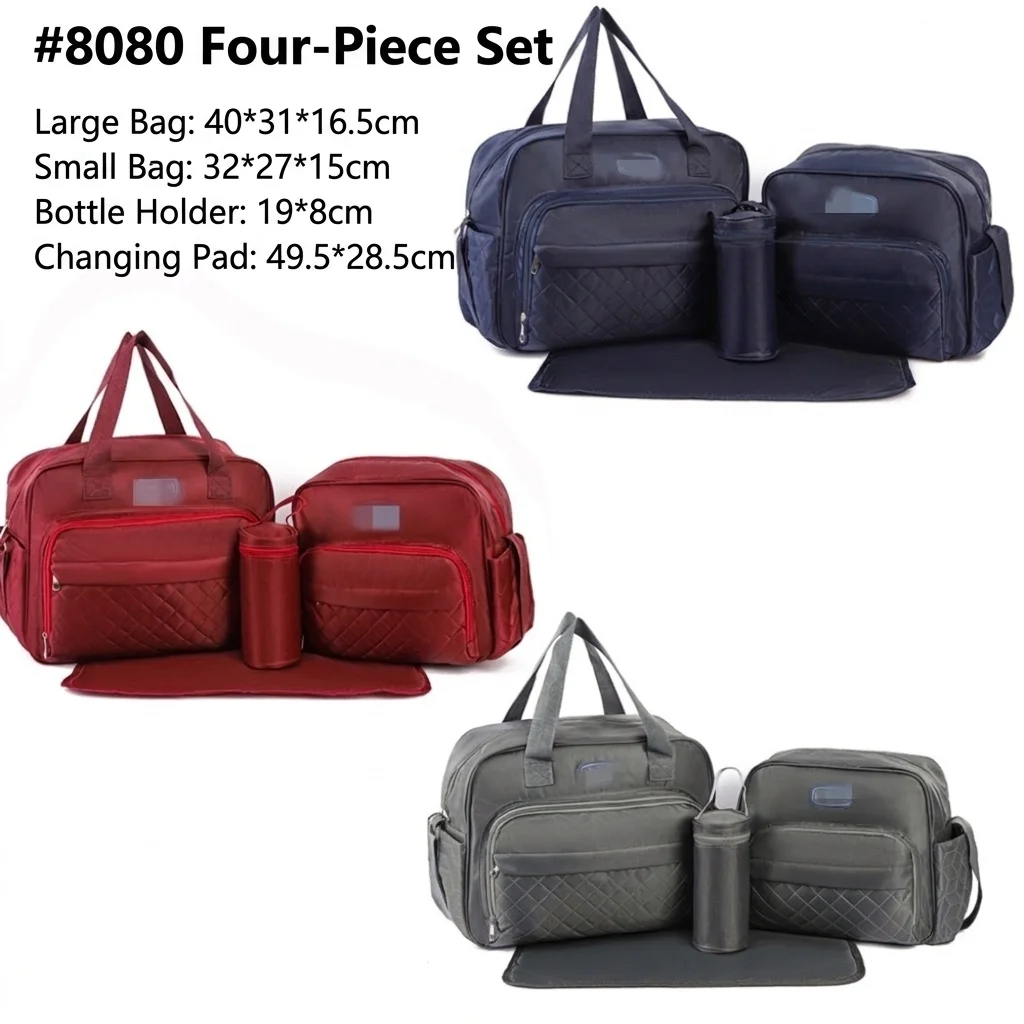 Set borsa fasciatoio 5 in 1, borsa a tracolla multifunzione per mamma con borsa grande, borsa piccola, porta biberon, marsupio e fasciatoio.