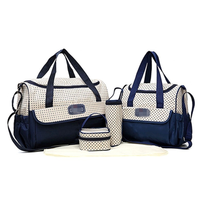 Set borsa fasciatoio 5 in 1, borsa a tracolla multifunzione per mamma con borsa grande, borsa piccola, porta biberon, marsupio e fasciatoio.